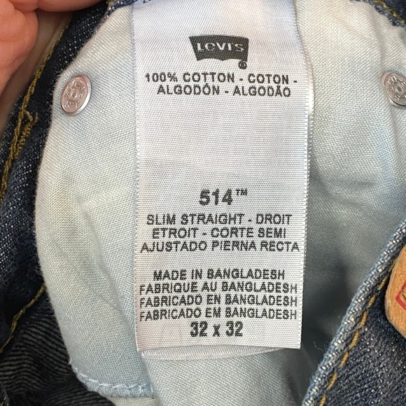 Levi's 514 Mens Slim Straight Jeans Dark Wash 32x32 - Picture 4 of 10